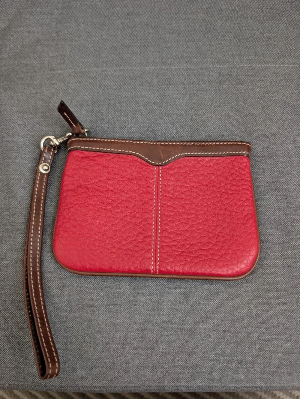 Dooney & Bourke Red and Brown Leather Wristlet